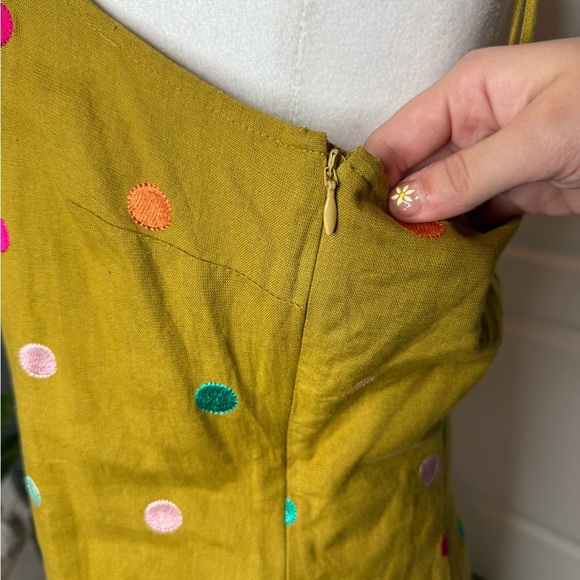 Corey Lynn Calter Yellow Spaghetti Strap Mini Sundress polka dots size medium - Picture 10 of 13